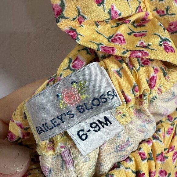 Bailey’s Blossom 6/9m yellow floral onesie - Picture 5 of 5